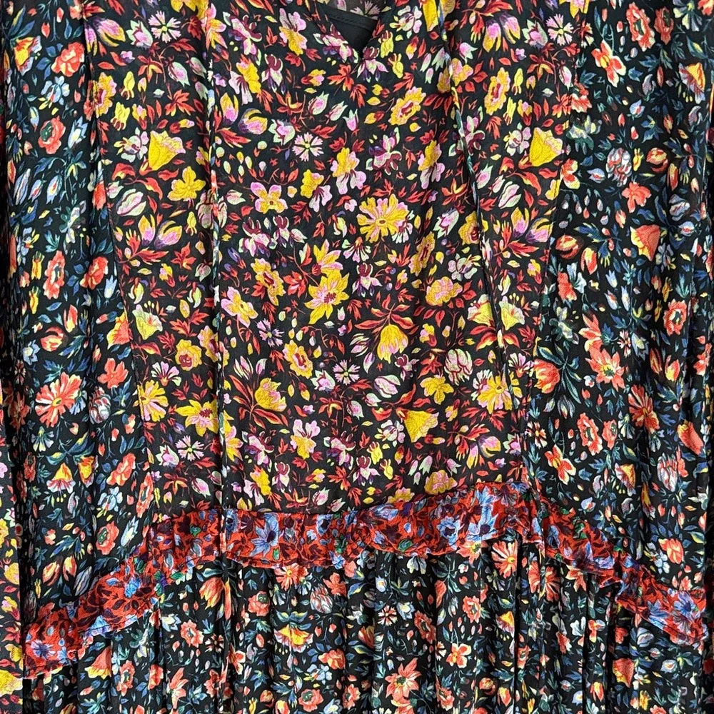 Anthropologie Helene Mixed Floral Print Boho Tunic Dress - Picture 6 of 10